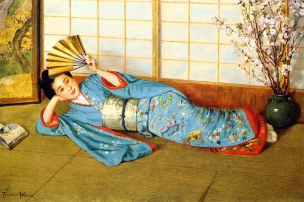 Okilusan, Yokahama by Theodore Wores Oil Painting Reproductions