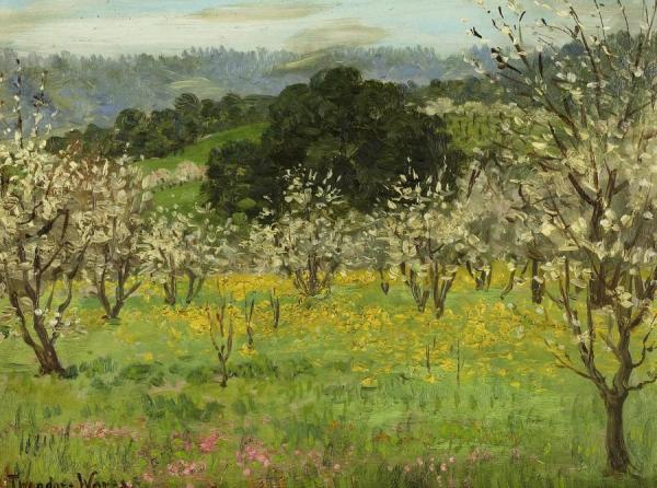 Prune Blossoms,saratoga by Theodore Wores