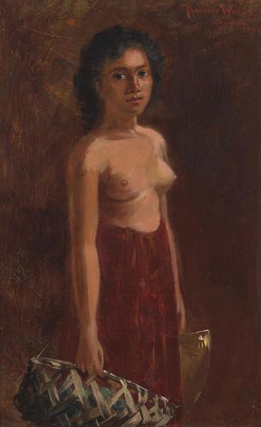 Samoan Maid With Basket,1902 by Theodore Wores