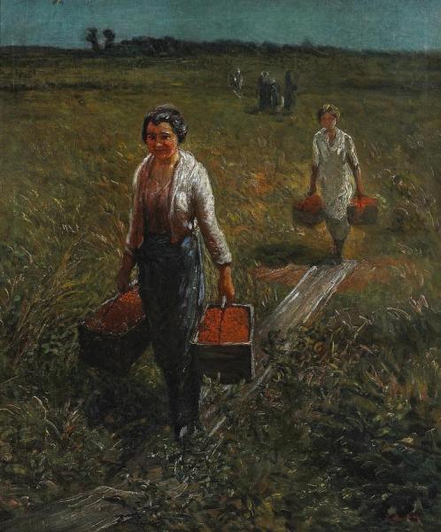 Strawberry Pickers by Theodore Wores Oil Painting Reproductions