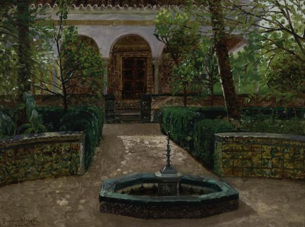 The Garden Of The Alcazar,seville,spain,1903 by Theodore Wores
