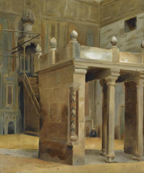 Interior Of A Mosque, Cairo by Theodoros Ralli
