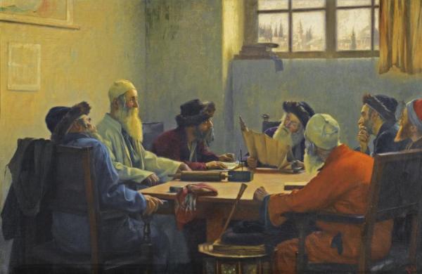 The Seven Rabbis In Jerusalem by Theodoros Ralli Oil Painting Reproductions