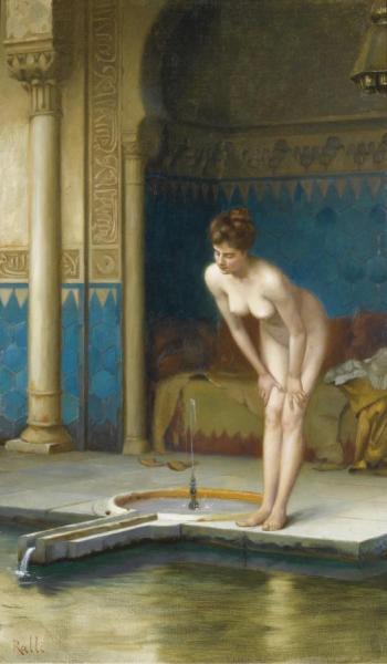 Young Woman At Bath by Theodoros Ralli