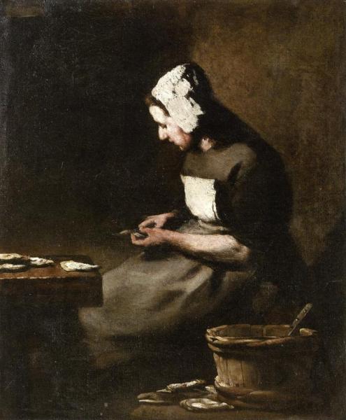 Shucking Oysters by Theodule Ribot Oil Painting Reproductions