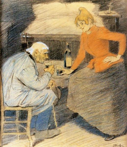 A Little Lift by Theophile-alexandre Steinlen