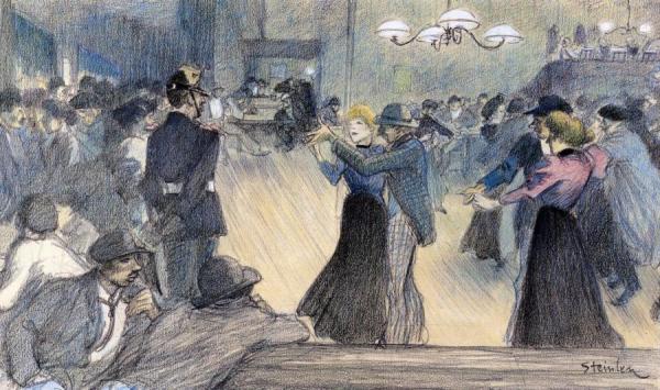 Ball In A Paris Suburb by Theophile-alexandre Steinlen Oil Painting Reproductions
