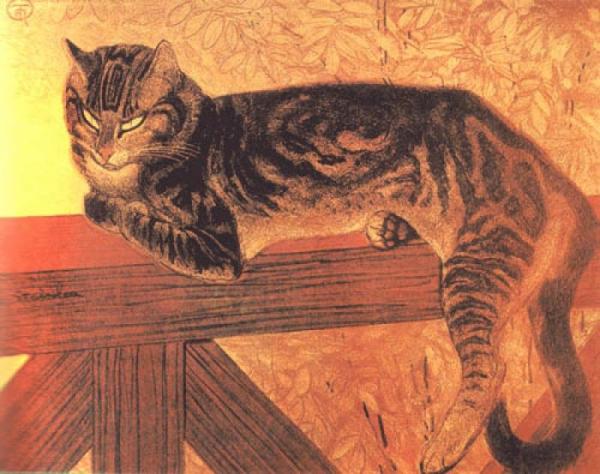 Cat On A Balustrade: Summer by Theophile-alexandre Steinlen Oil Painting Reproductions
