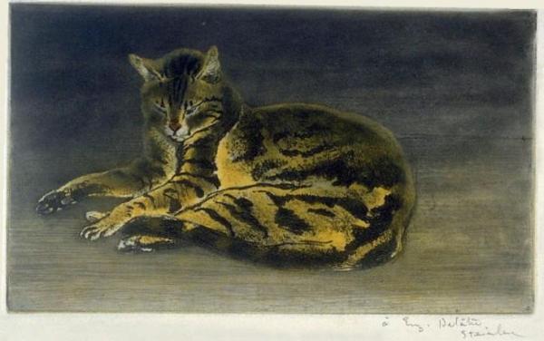Cat On The Floor by Theophile-alexandre Steinlen