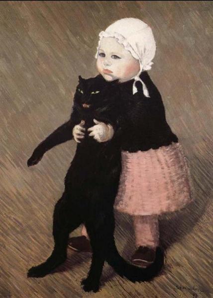 Girl With Cat by Theophile-alexandre Steinlen