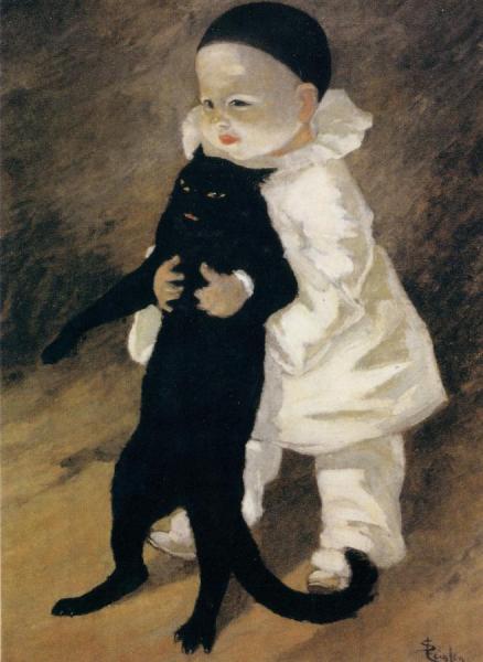 Pierrot Et Le Chat by Theophile-alexandre Steinlen