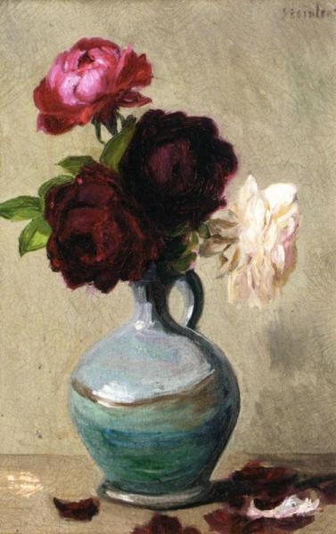 Vase Of Flowers by Theophile-alexandre Steinlen Oil Painting Reproductions