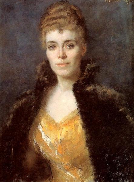 Portrait Of Marie Henriette Dubourcq-rochussen by Therese Schwartze