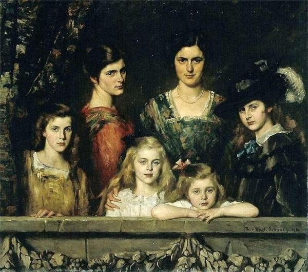Therese Schwartze The Six Daughters Of Charles E. H. Boissevain And His Wife Maria Barbera Pijnappel