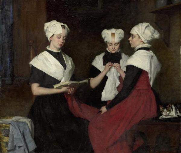 Three Inmates Of The Orphanage At Amsterdam,1885 by Therese Schwartze