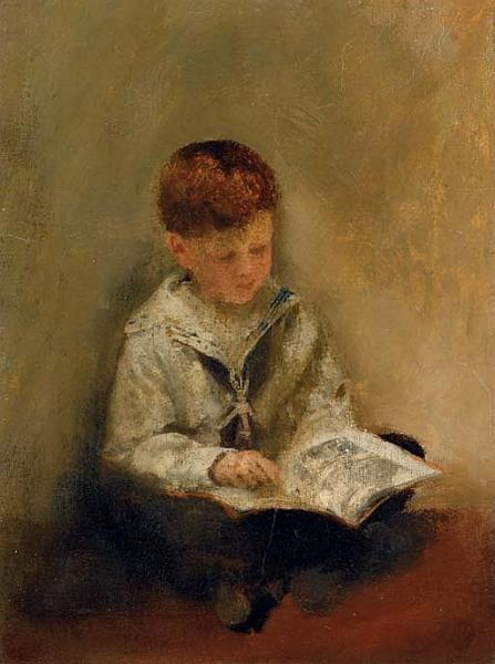 Boy Reading by Thomas Benjamin Kennington