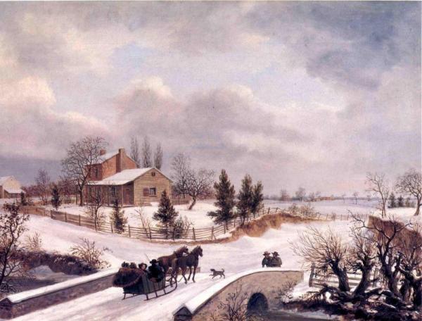 Pennsylvania Winter Scene by Thomas Birch Oil Painting Reproductions