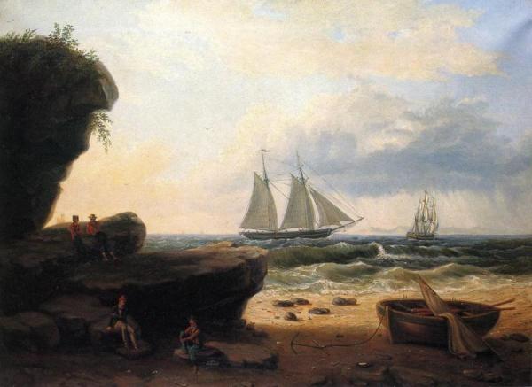 Thomas Birch Sailing Along The Shore