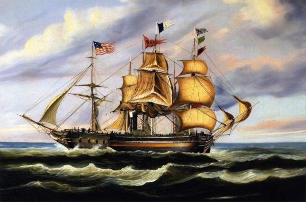 Thomas Chambers Ships Meeting At Sea: The British Queen And An American Packet
