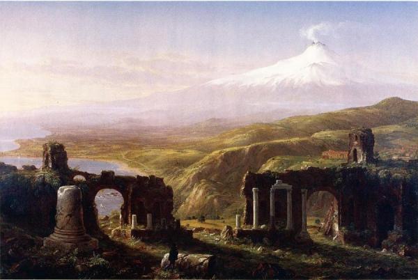 Mount Aetna From Taormina, Sicily by Thomas Cole