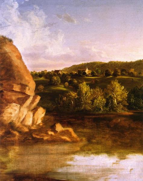 On Catskill Creek (unfinished?) by Thomas Cole Oil Painting Reproductions