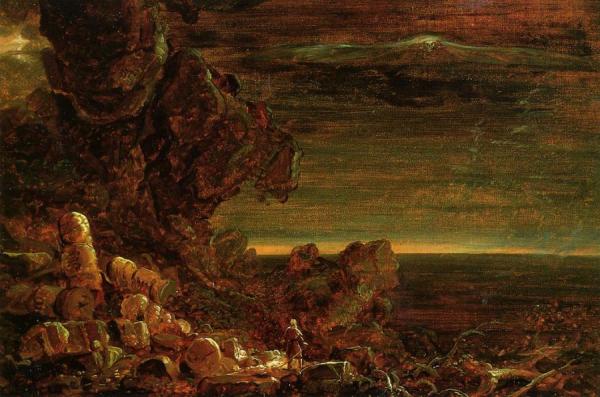 The Cross And The World: Study For 'the Pilgrim Of The World At The End Of His Journey' by Thomas Cole