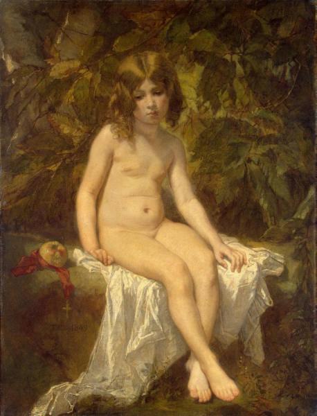 Little Bather by Thomas Couture Oil Painting Reproductions