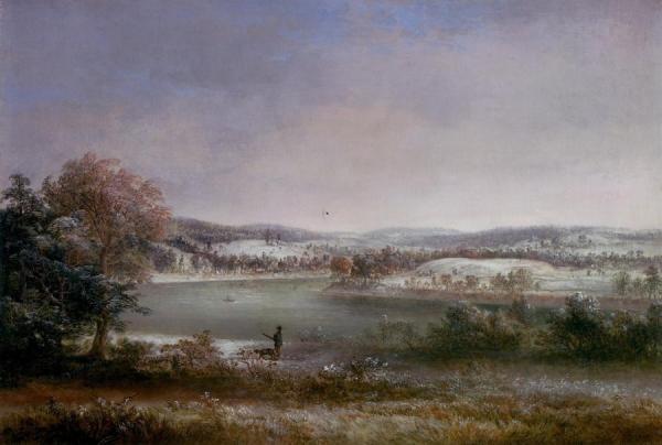 Early Winter, Hiawatha Island, Owego, New York by Thomas Doughty
