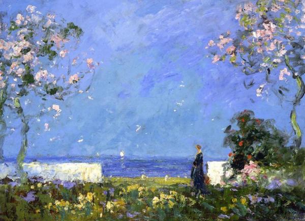 Garden Terrace by Thomas Edwin Mostyn Oil Painting Reproductions