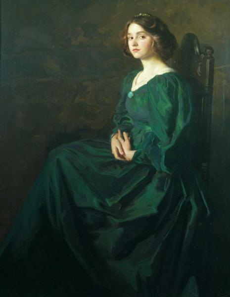 The Green Gown by Thomas Edwin Mostyn Oil Painting Reproductions