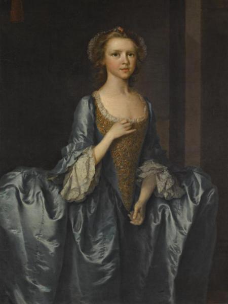 Portrait Of Mrs Hibbert When A Girl by Thomas Frye