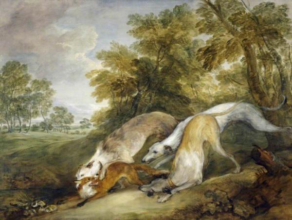 Dogs Chasing A Fox by Thomas Gainsborough Oil Painting Reproductions