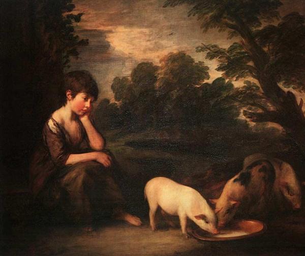 Girl With Pigs by Thomas Gainsborough Oil Painting Reproductions
