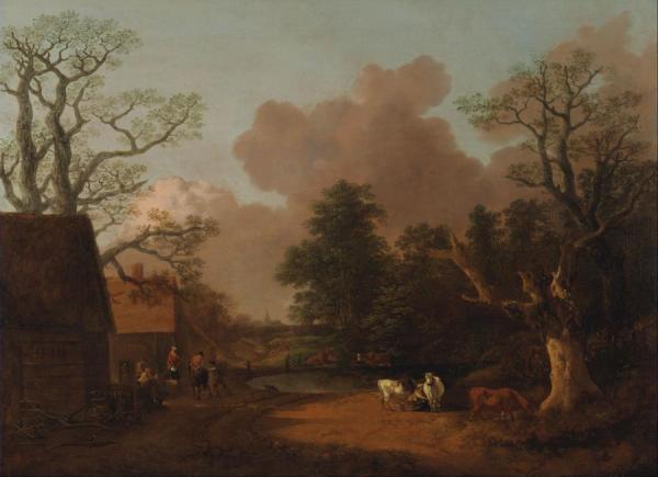 Landscape With Milkmaid by Thomas Gainsborough