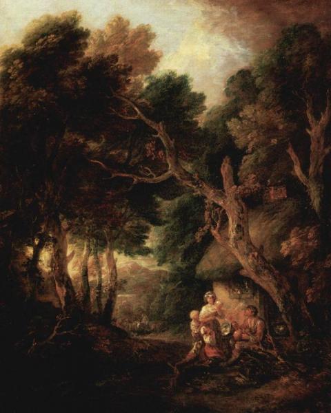 Pipe-smoking Farmer Outside The Cabin by Thomas Gainsborough