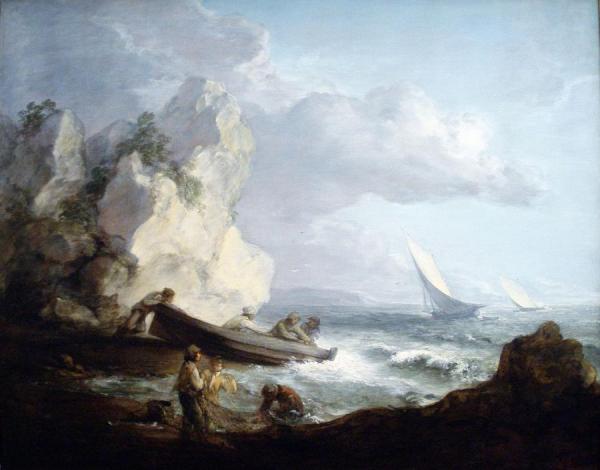 Seashore With Fishermen by Thomas Gainsborough Oil Painting Reproductions