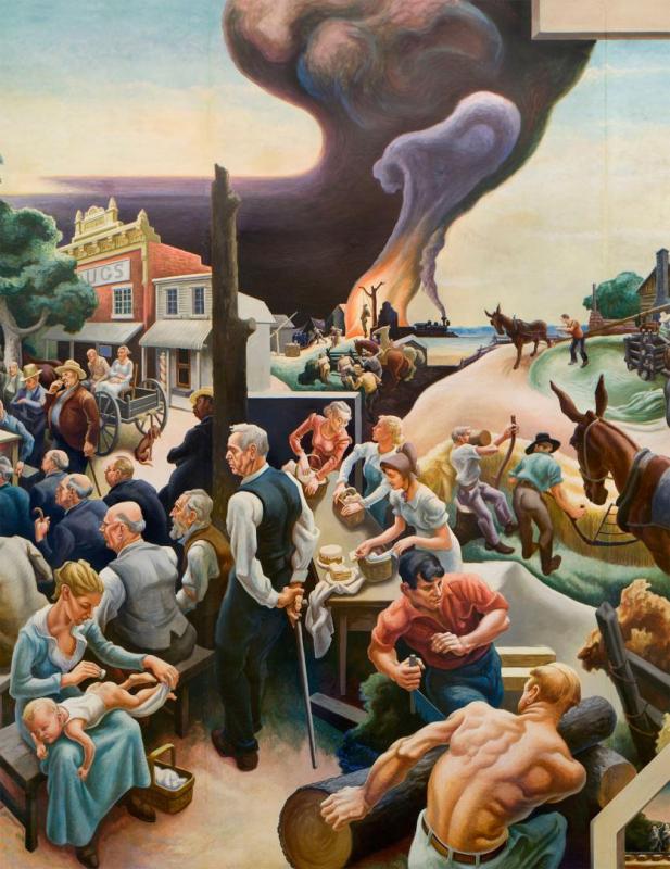 A Social History Of The State Of Missouri(detail) by Thomas Hart Benton