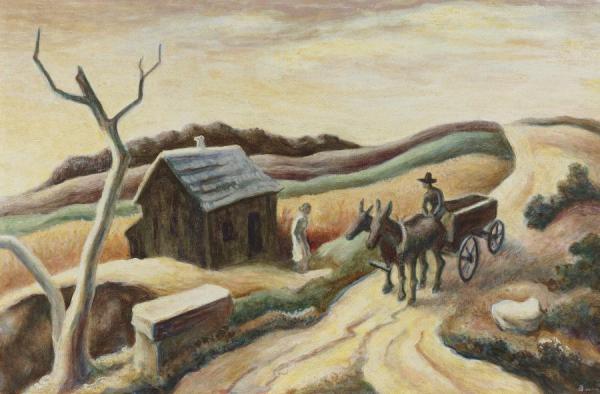 At A Fork In The Road by Thomas Hart Benton