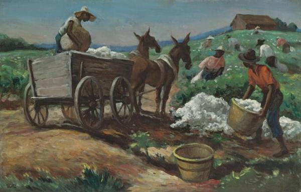 Cotton Picking And Loading by Thomas Hart Benton
