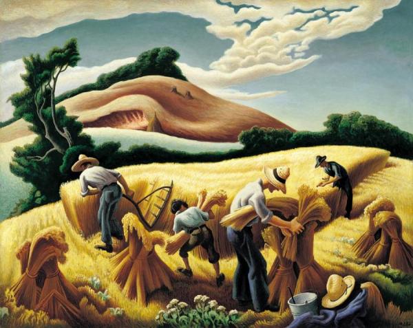 Thomas Hart Benton Cradling Wheat, 1938