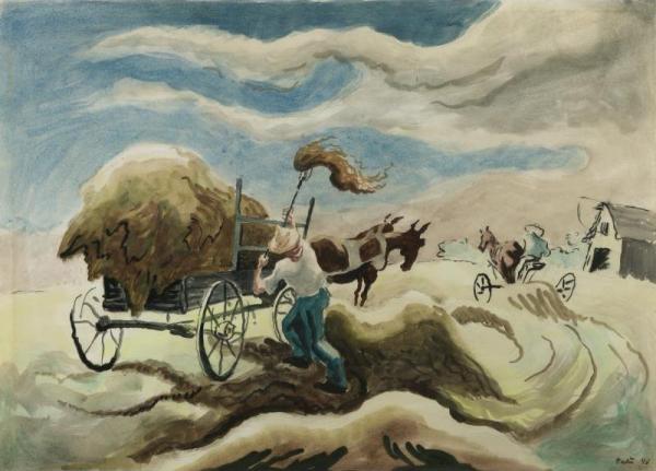 Hayfield by Thomas Hart Benton