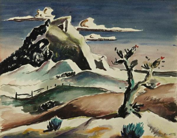 Thomas Hart Benton Landscape With Mountain