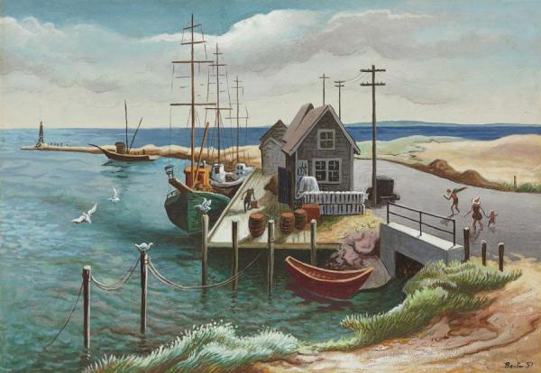 Menemsha Harbor by Thomas Hart Benton