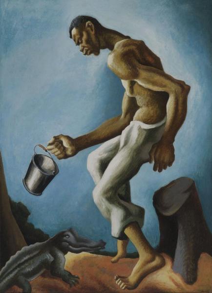 Negro And The Alligator,1927 by Thomas Hart Benton Oil Painting Reproductions