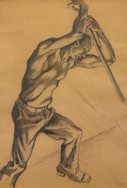 Road Worker by Thomas Hart Benton