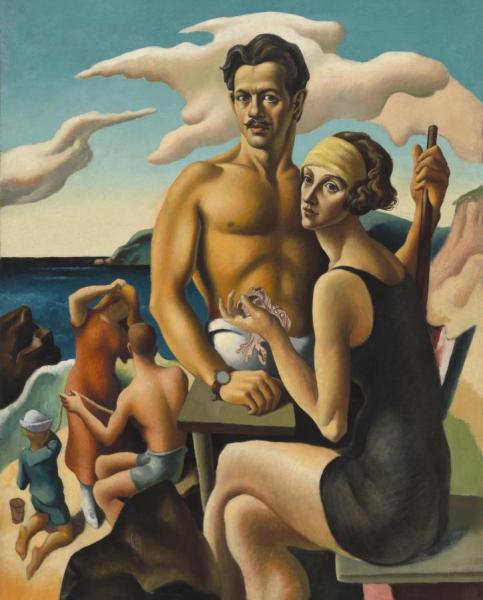 Self-portrait With Rita,1922 by Thomas Hart Benton