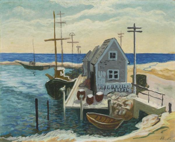 Study For Menemsha Harbor by Thomas Hart Benton