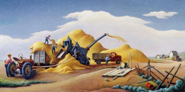 Thomas Hart Benton Wheat Threshing On The High Plains