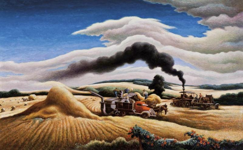 Threshing Wheat, 1938-1939 by Thomas Hart Benton