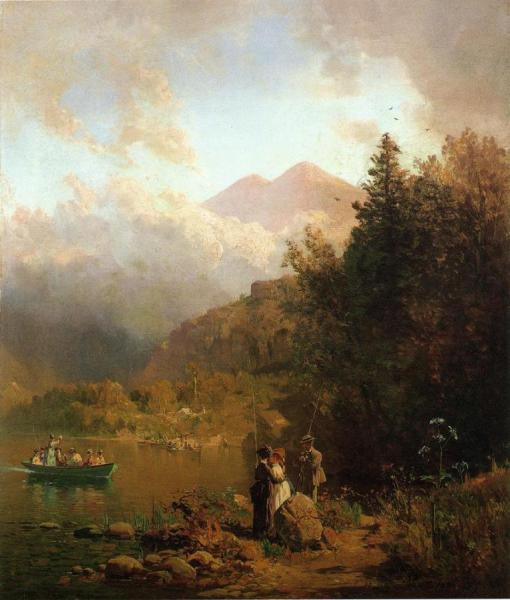 Fishing Party In The Mountains by Thomas Hill